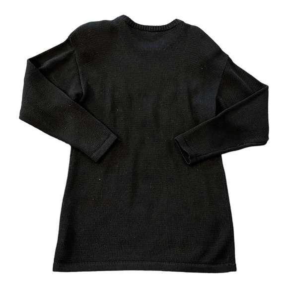 NUTCRACKER Vintage 3D Beaded Floral Long Oversized Crewneck Sweater Black Size S - Picture 8 of 8